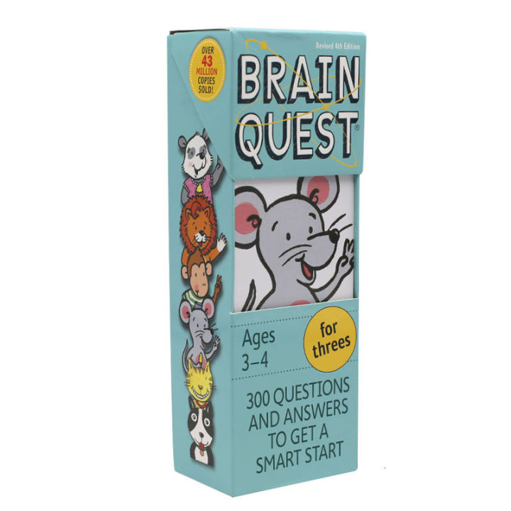 brain-quest-for-threes-english-original-300คำถามและคำตอบที่จะได้รับsmart-start-q-amp-a-card-3-4ปีเด็กพัฒนาสติปัญญาหนังสือเรียนตรัสรู้