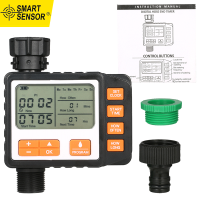 สมาร์ทเซ็นเซอร์3โปรแกรมแยกน้ำจับเวลา3in หน้าจอขนาดใหญ่ IP65กันน้ำอัตโนมัติและโหมดแมนนวลสายตั้งเวลาสปริงเกลอร์วาล์วเดี่ยวก๊อกน้ำดิจิตอลจับเวลารดน้ำสำหรับสวนสนามหญ้า