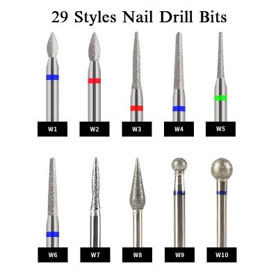 1pcs Diamond Nail Drill Bits Set Cuticle Remover Bit 3/32 quot; Milling Cutter for Manicure File Pedicure Remove Gel Acrylic Tool