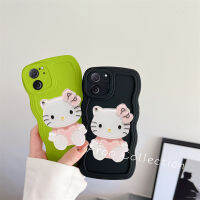 Phone Case เคส Xiaomi 13T Xiaomi13T Pro 5G ซิลิโคนคลื่นแคนดี้สีสันใบใหญ่ปกป้องเลนส์2023กรอบนิ่มกันกระแทกพร้อมกระจกแต่งหน้า Hello Kitty