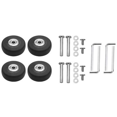 OD 50mm 4 Sets of Luggage Suitcase Replacement Wheels Axles Deluxe Repair Tool