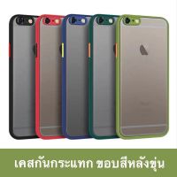 เคสโทรศัพท์ ไอโฟน Case iPhone13 13mini 13Pro 13ProMax iPhone 6 6s 6Plus 6splus SE 2020 i7 7Plus  i8 8Plus  iP11 11Pro 11ProMax  iPX  XR  XS  XS MAX เคสกันกระแทก ขอบสีหลังขุ่น