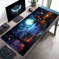 ❉♙✻  Halloween Pumpkin Bat Desk Mat Extended Gaming Mouse Pad ，Large Mousepad XXL Keyboard Mouse pad Office Home Decor Accessories