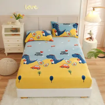 Warm Bed Cover 90x200 Cartoon Style Bedsheet for Home Velvet