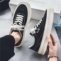 ? Canvas shoes mens autumn middle school students thick bottom non-slip all-match casual shoes black classic sports skateboard shoes summer