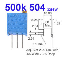 (5ชิ้น)VR เกือกม้า 500 Kohm (504) 3296W Trimpot Variable Resistor (Trimmer Potentiometer)