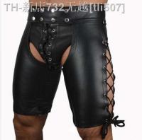 【CW】▩♗  2022 Gay Men Faux Leather Up Pants New Hot Mens Bondage Cortch Shorts Gothic Fetish