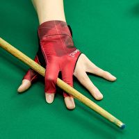 Open Finger Billiard Gloves Antiskid Polyester Snooker Billiards Gloves Adjustable Sticker Portable Lightweight Amateur Training