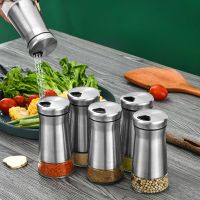 Stainless Steel Salts Pepper Shaker Seasoning Pot Can Spices Bottle Jar Organizer Multi Holes Condiments Boxes Gadget