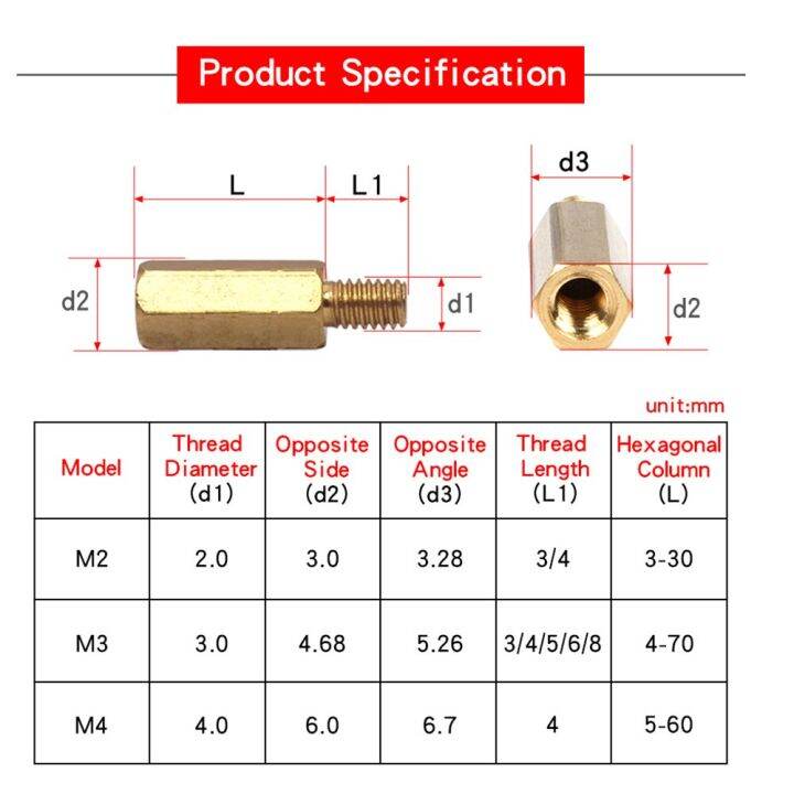 m2-m2-5-m3-m4-m5-brass-standoff-pcb-spacer-pc-board-motherboard-hex-stand-off-column-rack-stud-copper-pillar-hexagon-bolt-screw-nails-screws-fastener