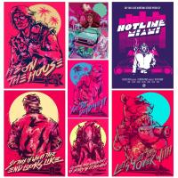 Hotline Miami Anime Game Poster - Decorative Art Print For Modern Family Bedroom Decor