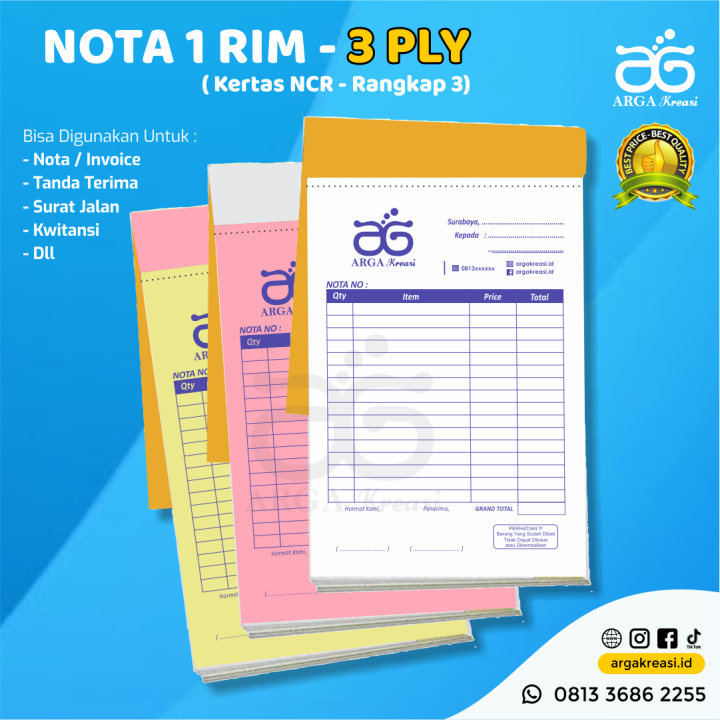 Cetak Nota Ply Custom Murah Ncr Nota Toko Faktur Invoice Perusahaan