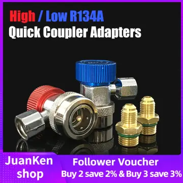 A/c R1234yf Quick Coupler Connector Adapters High/low Manifold Ac Gauge  Auto Set(free Shipping)