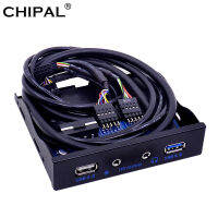 Chipal 20ขา4พอร์ต Usb 3.0แผงด้านหน้า2.0 Hub Hd Audio 3.5มม. อินเตอร์เฟสตัวเชื่อมกระแสไฟหูฟังสำหรับ Pc Desk3.5 "ช่องฟล็อปปี้ดิสก์