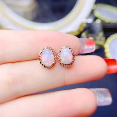 Womens Opal Silver 925 Silver Earrings Womens Clip earrings for womens imitation luxury brand 2022 Trendy