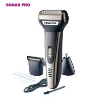 ┅ SONAX PRO 3 In 1 Men Electric Shaver Rechargeable Shaved Beard Electric Razor Reciprocating Nose Cleaning Hair Shaving Machine