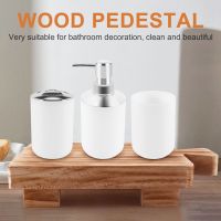 Rectangle Wood Pedestal with Handle, Small, for Bathroom Wooden Soap Tray Base