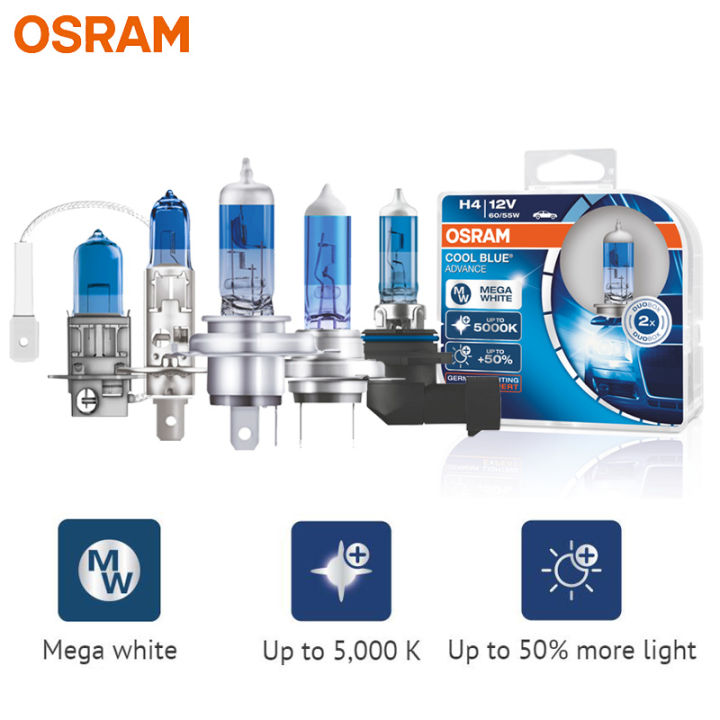 OSRAM New Gen H4 H7 9003 HB2 Night Breaker 200 Halogen Car Headlight +200%  Power Bright Original Auto Lamps Made In Germany Pair