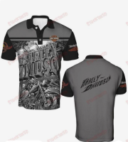 2023 new design- ใหม่ เสื้อยืด พิมพ์ลาย Harley-davidson 3D polo shirt-101