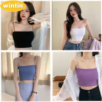 Wintin เสื้อสายเดี่ยวผ้าร่อง สีพื้น ผ้ายืดใส่สบาย เมทง่าย รายการต้องมี เสื้อกั๊ก