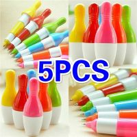 5 Pcs Ballpoint Pen Creative Stationery Simulation Fun Bowling Pen Student Gifts Kawaii School Supplies Pens