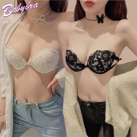 Babybra_shop เสื้อชั้นในลูกไม้ แบบเกาะอกไร้สาย ดันทรง ไม่ลื่น สไตล์เซ็กซี่ CBB266