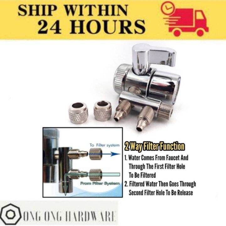 Water Filter Diverter Valve for Countertop Filter 1 Way/2 Way 1/4", 3/8