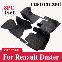 แผ่นปูพื้นรถยนต์สำหรับ Renault Duster 2012 ~ 2018แผ่นแปะเท้าพรมหนังอุปกรณ์ตกแต่งภายในรถยนต์