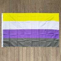 Gratis Ongkir Xvggdg 90X150cm NB Pride Genderqueer GQ อัตลักษณ์ทางเพศไม่ใช่ไบนารีธงสำหรับตกแต่ง