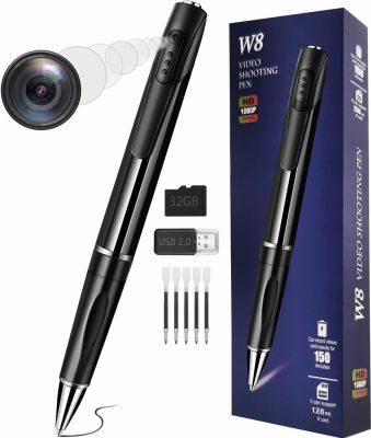 abyyloe Spy Camera, Hidden Camera with 32G SD Card, Mini Spy Camera with 1080P, Spy Pen for Taking Pictures, Mini Camera for Home Security or Classroom Study Black