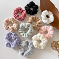 ¤☬۞ Winter Warm Soft Scrunchie Vintage Plush Elastic Hair Band Tie Multicolor Big Rubber Hair Loop Women Hair Accessories