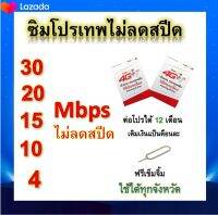 ซิมโปรเทพ 30-20-15-8-10-4  Mbps ไม่ลดสปีด เล่นไม่อั้น +โทรฟรีทุกเครือข่ายได้ แถมฟรีเข็มจิ้มซิม