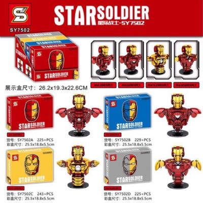 ตัวต่อ เลโก้  Sy 7502 Avengers Iron Man bust  (900+ชิ้น)