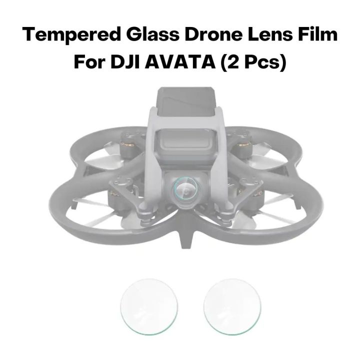 ฟิล์มกันรอย-puluz-dji-avata-2-pcs-tempered-glass-drone-lens-film-transparent