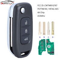 KEYECU Flip Remote Key Fob 433MHz PCF7961M Renault Captur Kadjar Kaptur Logan 2 Megane 3 Symbol for Dacia Duster CWTWB1G767