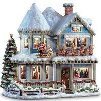 20212021 DIY Christmas House Cross Stitch Embroidery 11CT Kit Craft Needlework Set Christmas Cotton Thread Canva Printed Home Decor