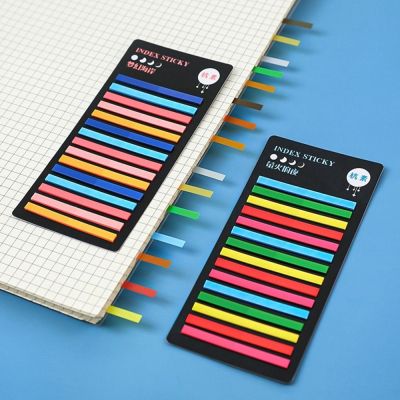 300 Sheets Colorful Transparent Rainbow Color Sticky Notes Index Flags DIY Novelty Key Points Tab Strip Paster Sticker Memo Pad