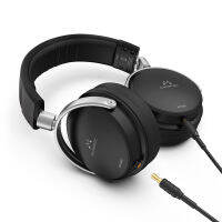 SoundMAGIC HP1000ครอบหูสเตอริโอหูฟังออดิโอไพล์ไฮไฟแบบมีสายหูฟังสำหรับฟังเพลงแยกเสียงรบกวนอัพเกรดเสียงไฮไฟแบบปิดด้านหลังเพื่อการบันทึกแบบมืออาชีพกระจกสตูดิโอสีดำ