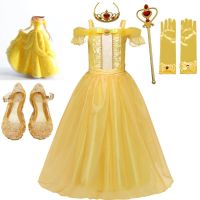 Snow Queen Princess Girl Disguise Disfraz Halloween Costume Carnival Children Clothes Birthday Charm Dress Up Fancy Cospaly Gown