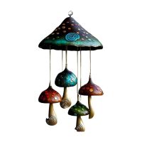 Mushroom Campanula,Resin Mushroom Wind Chime,Colorful Mushrooms for Outdoor Indoor Decor Patio Balcony Garden Decoration