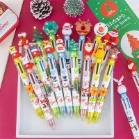 20Pcs/Lot Christmas 6 Colors Ballpoint Pen Cute Kawaii Xmas Retractable Rollerball Pen Gifts School Office Journal Supplies Pens