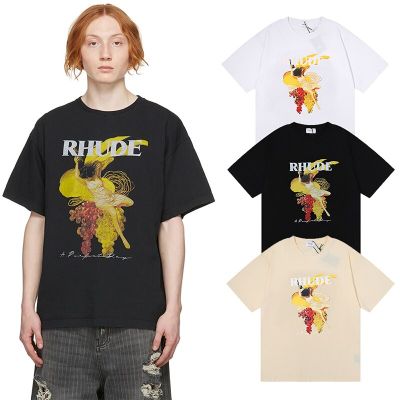 High Street Mens And Street Clothes Rhude A Perfect Day Tees 2022 Best Seller New Rhude Leopard Print T-Shirt