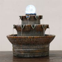 Garden&amp;Home Fountain Water Landscaping Decor Home DIY Accessories Home Figurines Desktop Fengshui Water Fountain Air Humidifier