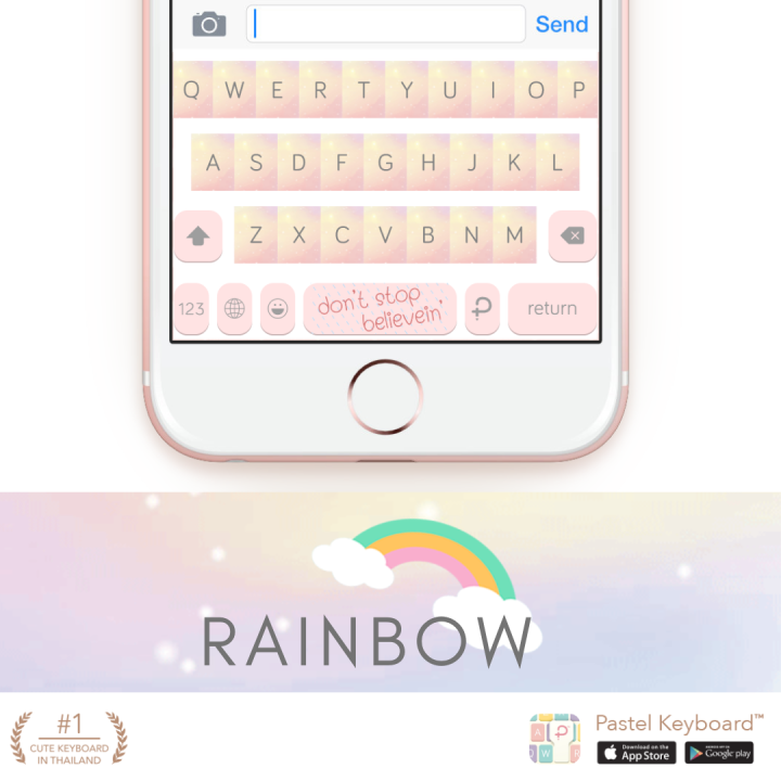 Sparkling Rainbow Keyboard Theme⎮(EVoucher) for Pastel Keyboard App
