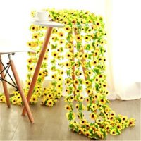 Artificial Yellow Sunflower Garland Flower Vine Wedding Floral Arch Decor Silk Flower Decoration