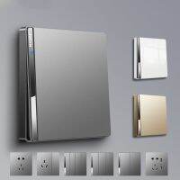 ۩✁☜ 250V fashion design 86mm grey household electrical switch high-end paint porcelain imitation advanced panel with LED indicator