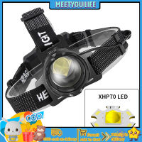 ไฟหน้า LED Xhp70ไฟส่องสว่างชนิด C Usb หัวชาร์จซ้ำได้ไฟฉายซูมได้สำหรับตั้งแคมป์ตกปลากลางแจ้ง