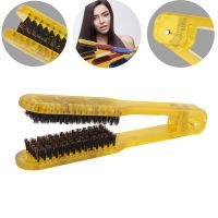 Ceramic Straightening Comb Double Sided Hair Brush Clamp Hairdressing Natural Fibres Bristle Hair Comb Hairstylig Tool