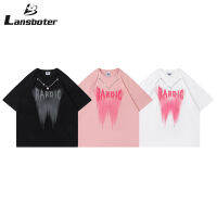 Lansboter เสื้อยืดสำหรับผู้ชายและผู้หญิงแขนสั้นแบบสวมคู่ฤดูร้อนเสื้อโซ่