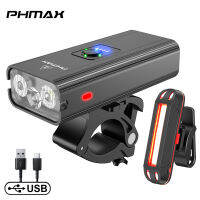 PHMAX Bike Light Rainproof USB Charge LED 900 Lumens Road Front Lamp Headlight Aluminum Bike Flashlight Rear light Bicycle Light